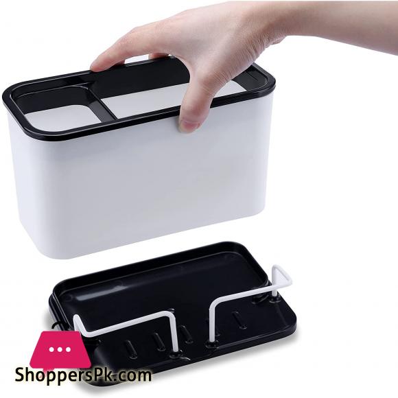 Sinkware Caddy Organizer with Drain - Sink Caddy Holder for Cleaning Brush & Sponge & Dish Wand on Counter