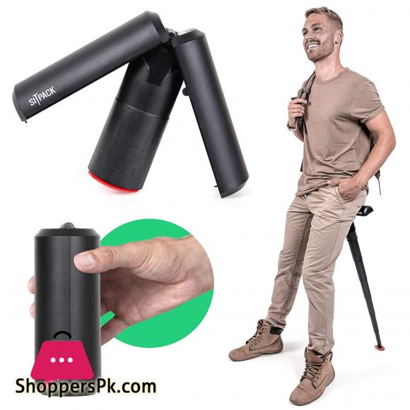 Sitpack 2.0 – The Worlds Most Compact Foldable Seat – Portable and Adjustable Sit/Stand Stool for Travel and Outdoor Activities
