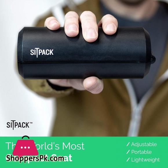 Sitpack 2.0 – The Worlds Most Compact Foldable Seat – Portable and Adjustable Sit/Stand Stool for Travel and Outdoor Activities