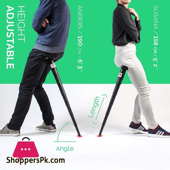 Sitpack 2.0 – The Worlds Most Compact Foldable Seat – Portable and Adjustable Sit/Stand Stool for Travel and Outdoor Activities