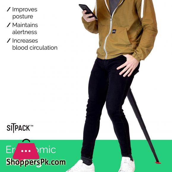 Sitpack 2.0 – The Worlds Most Compact Foldable Seat – Portable and Adjustable Sit/Stand Stool for Travel and Outdoor Activities