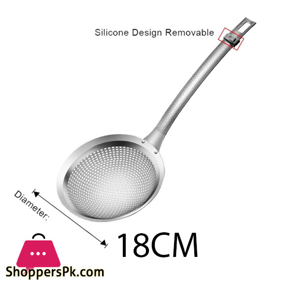 Skimmer Stainless Steel Multi-Functional Slotted Spoon for Cooking Rustproof Fine Mesh Strainer 18-CM