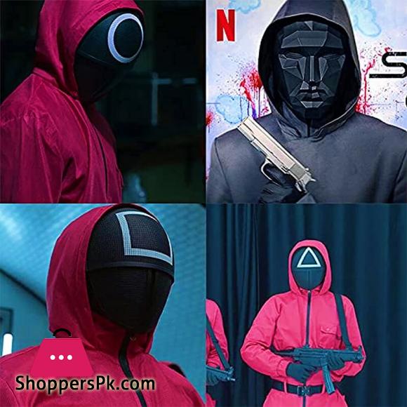 Squid Game Mask Coser Cosplay Triangle Square Circle Plastic Full Face Masks Korean TV Halloween Party Props 1-Pcs
