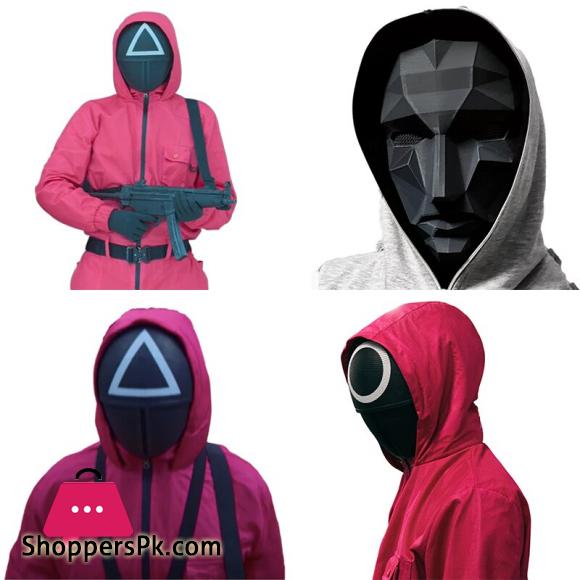 Squid Game Mask Coser Cosplay Triangle Square Circle Plastic Full Face Masks Korean TV Halloween Party Props 1-Pcs