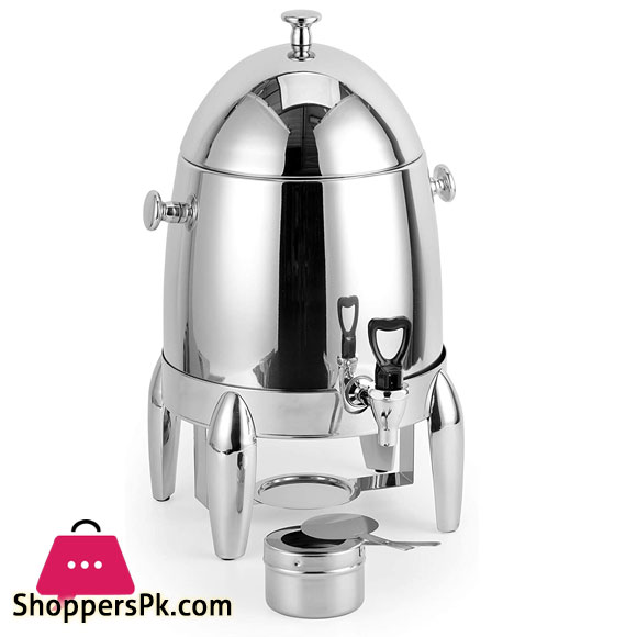 Stainless Steel Beverage Dispenser Durable and Long-Lasting Chafer Urn with Chrome Accents - 12-Liter Capacity - GZD04
