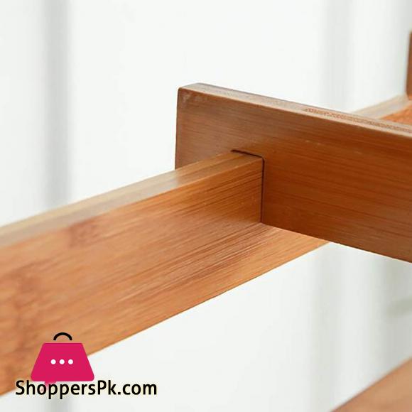 Vintage Bamboo Floor Landing Shelf Stand Rack Open Storage Shelves Organizer Cabinets Rustic Showcase for Living Room Office Home