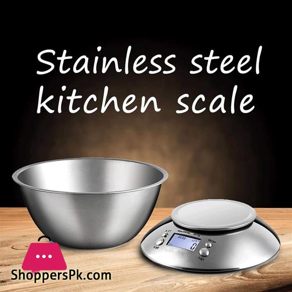 WWL Digital Kitchen Scale High Accuracy 11lb/5kg Food Scale With Removable Bowl Stainless Steel Kitchen Scales Load Bearing : 5Kg