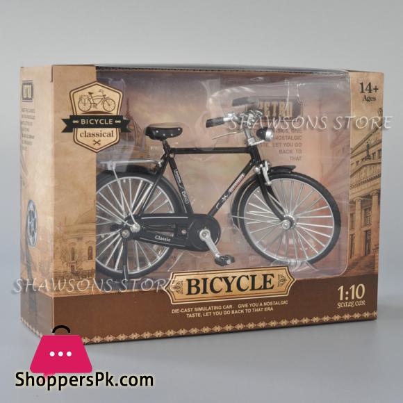 1:10 Scale Diecast Metal Model Retro Bicycle Toys Vintage Urban City Bike Mens Miniature Replica Collectible