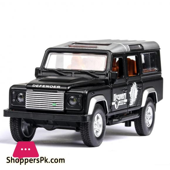 1:32 Diecast Alloy Car Toy SUV Lands Rovers Defender Classic Metal Toy Vehicle Model Children Gift Music Light Pull Back Car