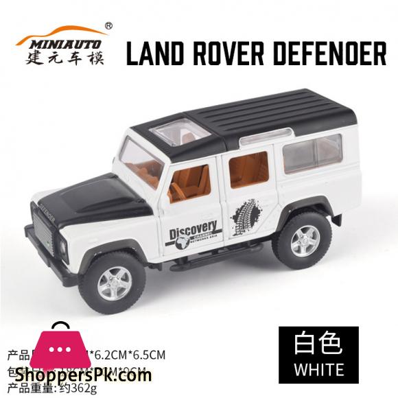 1:32 Diecast Alloy Car Toy SUV Lands Rovers Defender Classic Metal Toy Vehicle Model Children Gift Music Light Pull Back Car