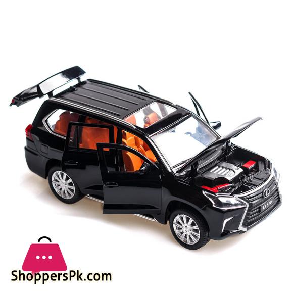 1:32 Lexus LX570 Alloy Pull Back Car Model Diecast Metal Toy Vehicles with Sound Light 6 Open Doors for kids Gift