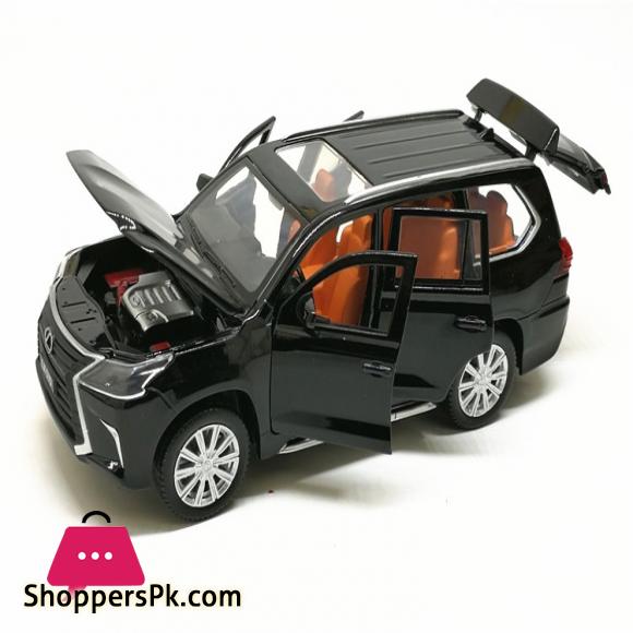 1:32 Lexus LX570 Alloy Pull Back Car Model Diecast Metal Toy Vehicles with Sound Light 6 Open Doors for kids Gift
