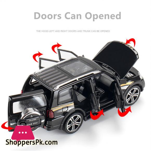 1:32 Mitsubishi PAJERO SUV Alloy Car Model Diecasts Metal Toy Vehicles Car Model Collection Simulation Sound Light Kids Toy Gift