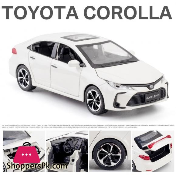 1:32 Scale Diecast Metal Toy Car Model Toyota Corolla Hybrid Pull Back Sound Light Educational Collection Gift 6 Doors Openable