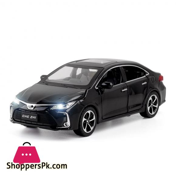1:32 Scale Diecast Metal Toy Car Model Toyota Corolla Hybrid Pull Back Sound Light Educational Collection Gift 6 Doors Openable