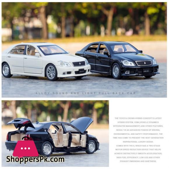 1:32 TOYOTA CROWN Alloy Car Model Die Cast Classic Car With Sound Pull Back Kids Toys Original Box