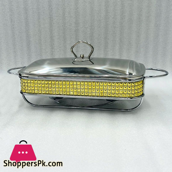 2 Liter Premium Buffet Dish Furnace Buffet Burner Glass Inner Serving Dish (Rectangular)