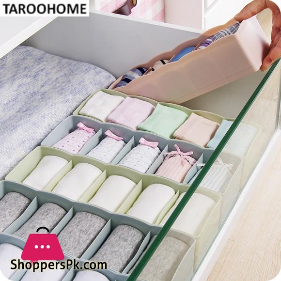 5 Grids Plain Multi - Purpose Underwear Organizer Sock Storage Box Plastic Drawer Finishing Box