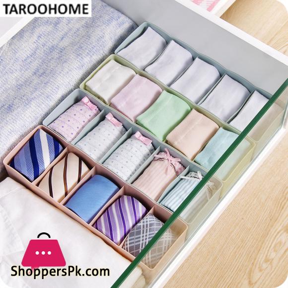 5 Grids Plain Multi - Purpose Underwear Organizer Sock Storage Box Plastic Drawer Finishing Box