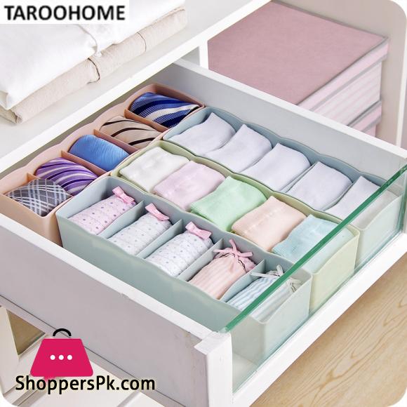 5 Grids Plain Multi - Purpose Underwear Organizer Sock Storage Box Plastic Drawer Finishing Box