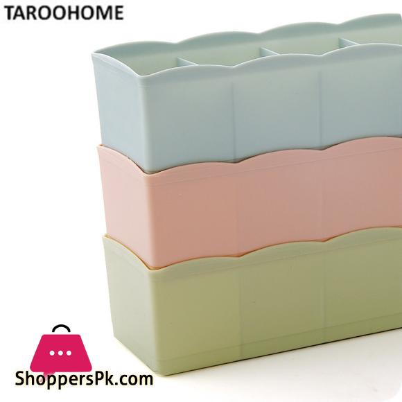 5 Grids Plain Multi - Purpose Underwear Organizer Sock Storage Box Plastic Drawer Finishing Box