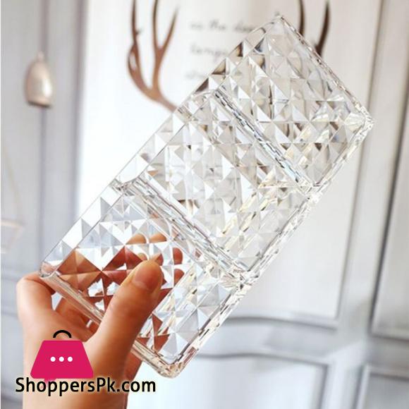 Acrylic Cosmetic Storage Box Makeup Brush Holder Organizer Lipstick Eyebrow Pencil Bathroom Storage Display Stand Diamond