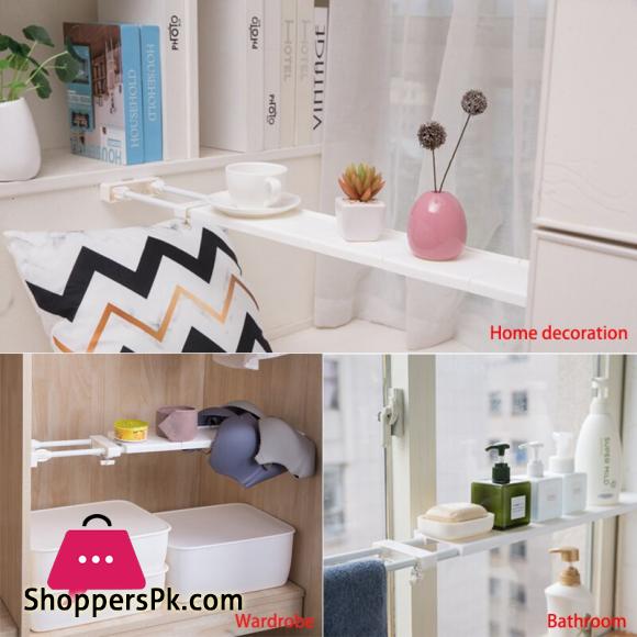 Adjustable Storage Shelf Closet Organizer Wall Mounted Kitchen Storage Rack Wardrobe Decorative Shelves Cabinet Holder for Home (Mideum)