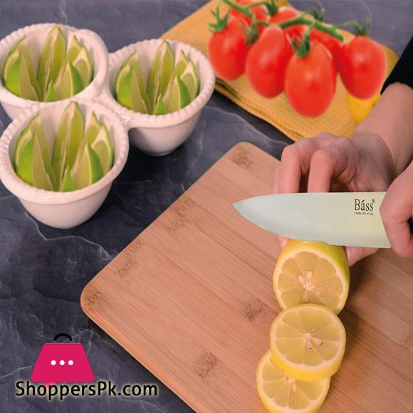 BASS STAINLESS STEEL SUPER SHARP MODERN KNIFE BLOCK 8-PIECE SET KITCHEN KNIFE SET