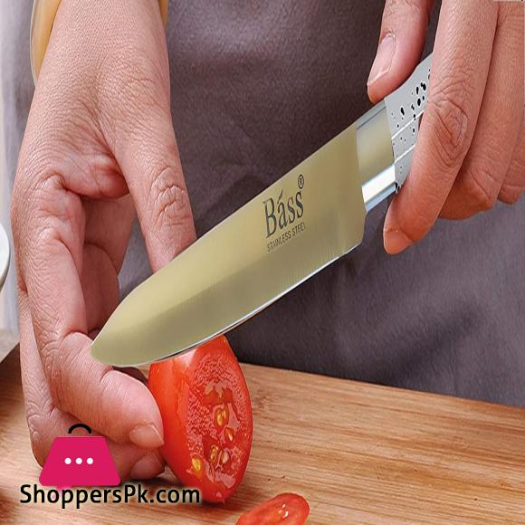 BASS STAINLESS STEEL SUPER SHARP MODERN KNIFE BLOCK 8-PIECE SET KITCHEN KNIFE SET