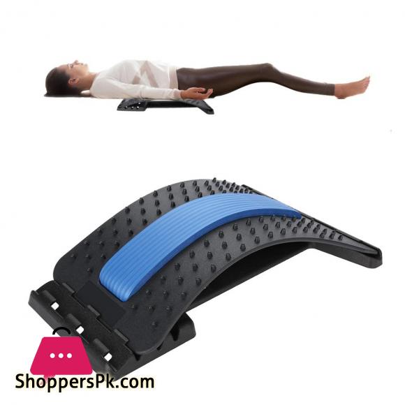 Back Massager Lumbar Support , Lumbar Back Stretcher Device Traction Stretching Relax Spinal Decompression Pillow for Spine Upper and Lower Back Pain Relief Posture Corrector