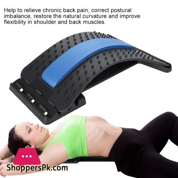 Back Massager Lumbar Support , Lumbar Back Stretcher Device Traction Stretching Relax Spinal Decompression Pillow for Spine Upper and Lower Back Pain Relief Posture Corrector