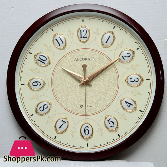 Cream Color Analog Accurate Quartz Wall Clock