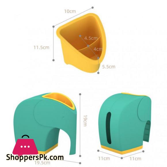 Creative Desk Elephant Tissue Paper Box Cover with Pen Holder Remote Controller Mobile Phone Storage Organizer Home Office