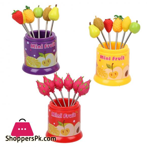 Cute Fruit Pattern Fruit Fork Creative Party Decoration Stainless Steel Snack Cake Dessert Food Fork