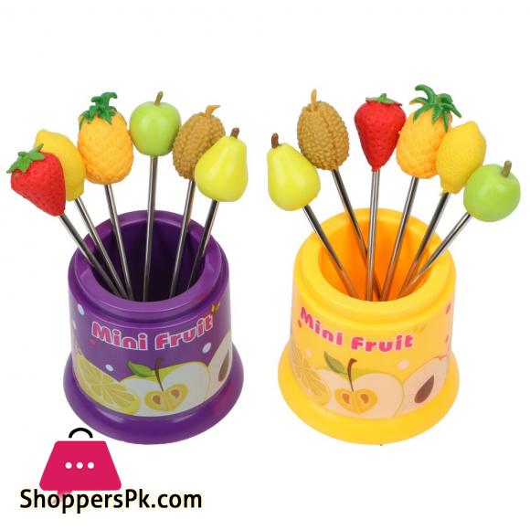 Cute Fruit Pattern Fruit Fork Creative Party Decoration Stainless Steel Snack Cake Dessert Food Fork