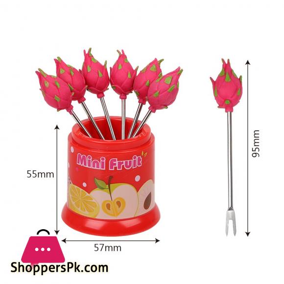 Cute Fruit Pattern Fruit Fork Creative Party Decoration Stainless Steel Snack Cake Dessert Food Fork