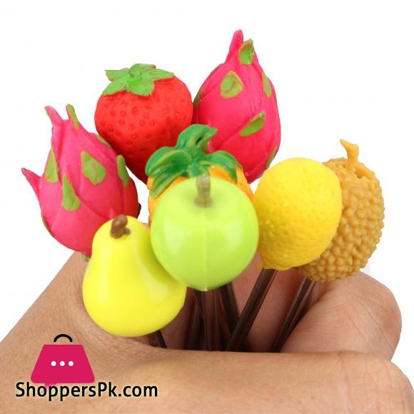 Cute Fruit Pattern Fruit Fork Creative Party Decoration Stainless Steel Snack Cake Dessert Food Fork