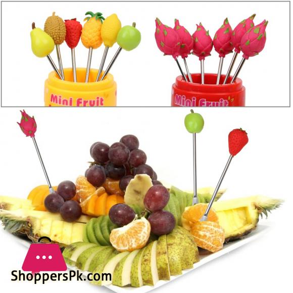 Cute Fruit Pattern Fruit Fork Creative Party Decoration Stainless Steel Snack Cake Dessert Food Fork