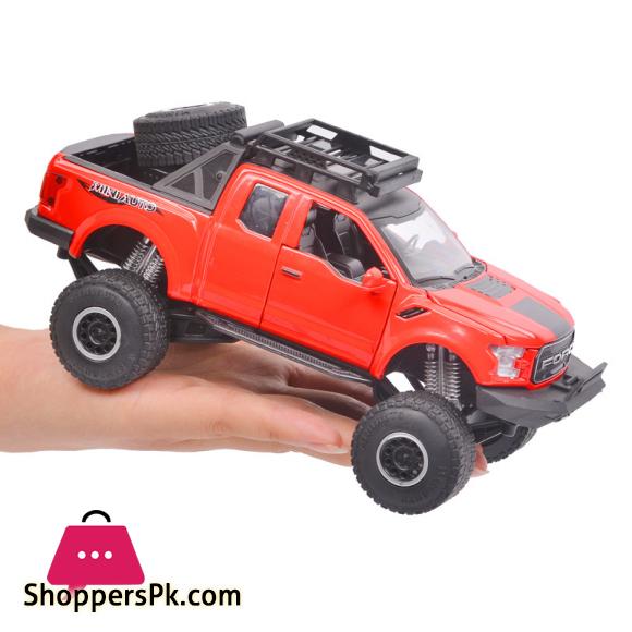 Die Cast Metal Children Toys Car Model Vehicle 1:32 for Ford Raptor Big Foot Pick-Up Truck with Sound Light