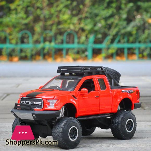 Die Cast Metal Children Toys Car Model Vehicle 1:32 for Ford Raptor Big Foot Pick-Up Truck with Sound Light