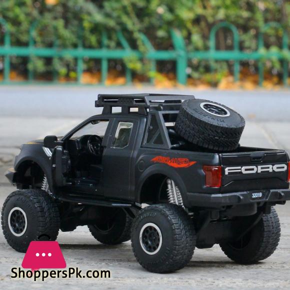 Die Cast Metal Children Toys Car Model Vehicle 1:32 for Ford Raptor Big Foot Pick-Up Truck with Sound Light