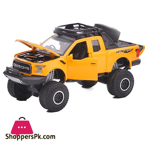 Die Cast Metal Children Toys Car Model Vehicle 1:32 for Ford Raptor Big Foot Pick-Up Truck with Sound Light