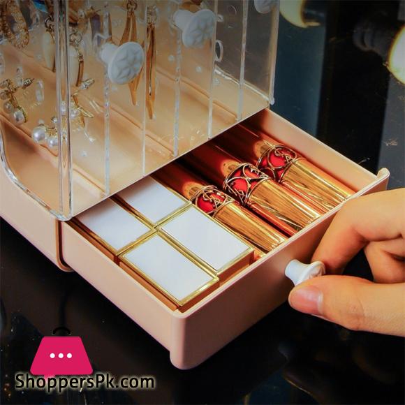 Dustproof Box Jewelry Storage Bins Earrings Necklaces Display Rack Sliding Hangers Dresser Table Organizer Drawer Plastic