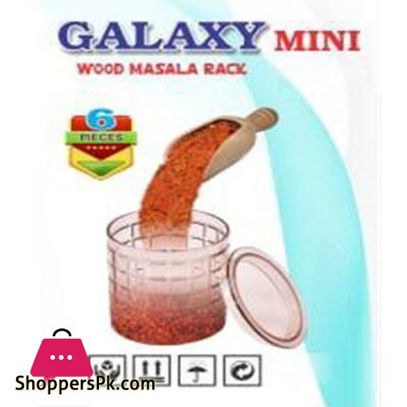 Galaxy Wood Masala Rack 6 Pcs Set