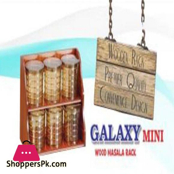 Galaxy Wood Masala Rack 6 Pcs Set