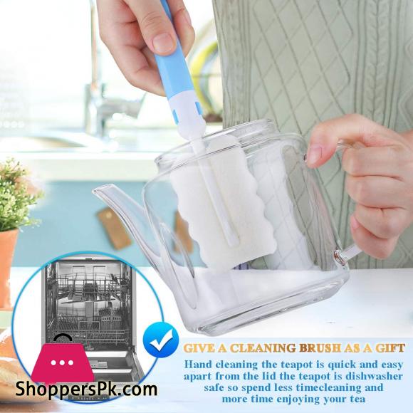 Glass Teapot with Removable Infuser - 1000ml Tea Kettle Stovetop Safe Glass Teapot with Lid for Loose Leaf Tea and Blooming Tea