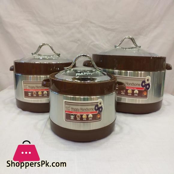 Happy Handsome Brown Hot Pot 3 Pcs Set