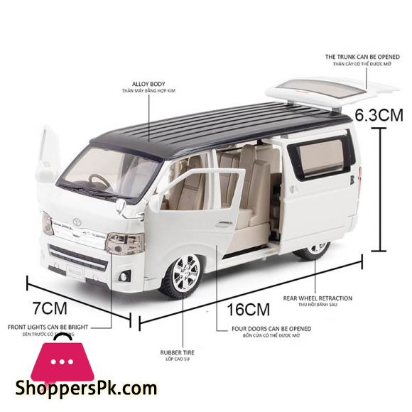 High Simulation 1:32 Toyota Hiace Alloy Model MPV Vehicle Model Toy Car Hi Ace Sound Light Metal Toys Vehicle Gifts Collection