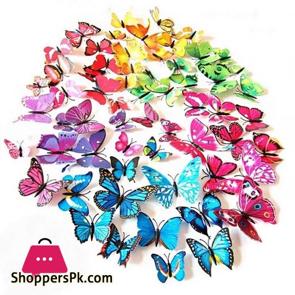12 Pieces Colorful Simulated Magnetic Butterflies Design Waterproof
