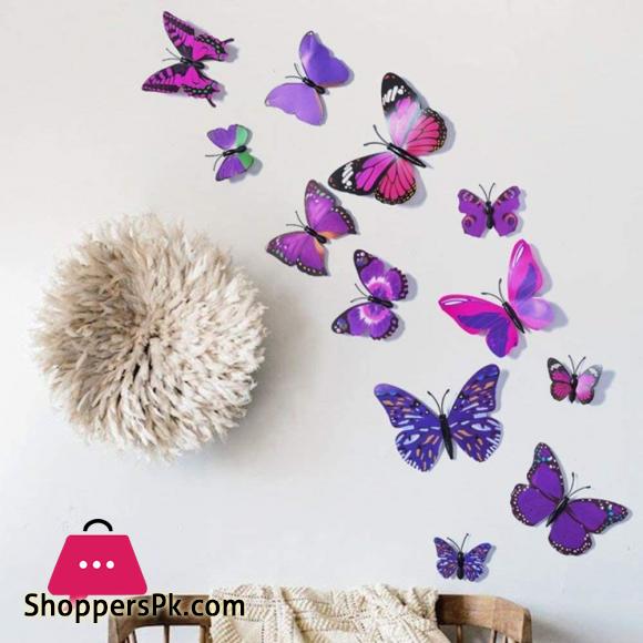 12 Pieces Colorful Simulated Magnetic Butterflies Design Waterproof